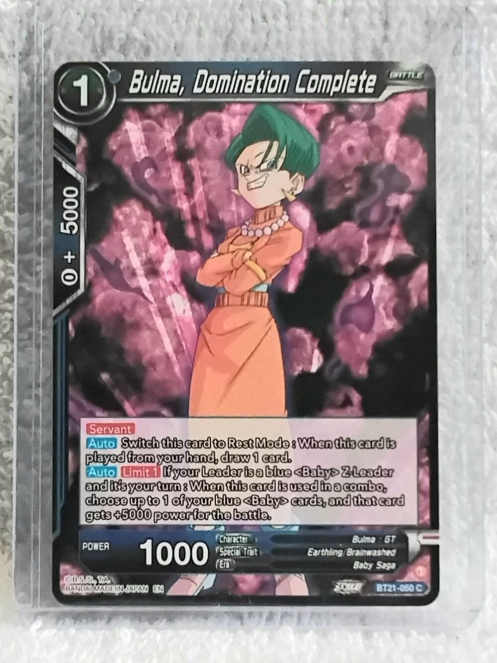 5/$20 Mint 2023 Bulma, Domination Complete Dragon Ball Super C Card BT21_050!!